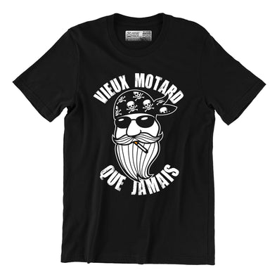 T-Shirt Moto Noir, Vieux motard que jamais 3th edition